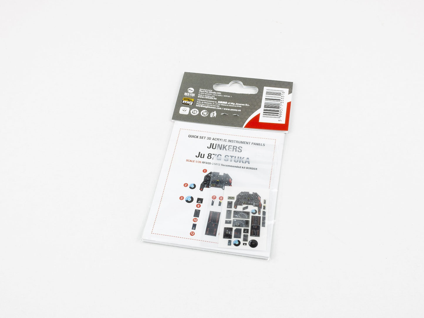 Red Fox RFS-35012 1:35 Ju-87G Stuka 3D Acrylic Instrument Panel