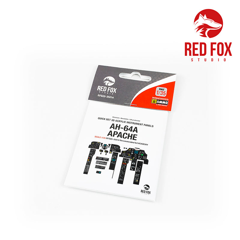 Red Fox Studio RFS-35014 1:35 Bell/Boeing AH-64A Apache 3D Acrylic Instr. Panel