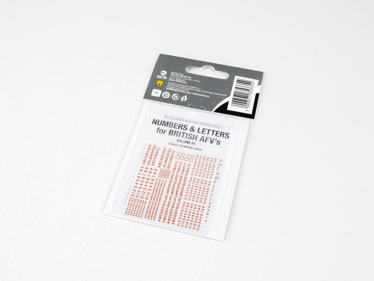 Red Fox RFS-35016 1:35 British AFV Numbers & Letters Vol.1 3D Panel