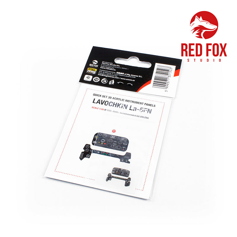 Red Fox Studio RFS-48001 1:48 Lavochkin La-5FN Quick Set 3D Acrylic Instr. Panel