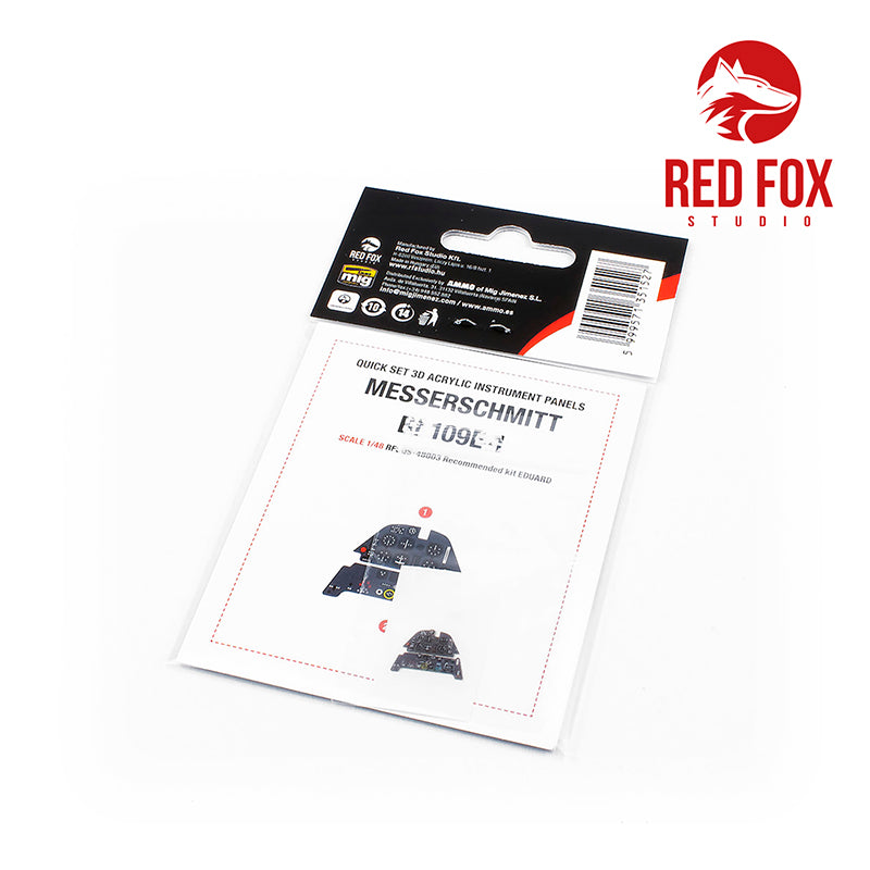 Red Fox RFS-48003 1:48 Bf-109E-1 3D Acrylic Instrument Panel