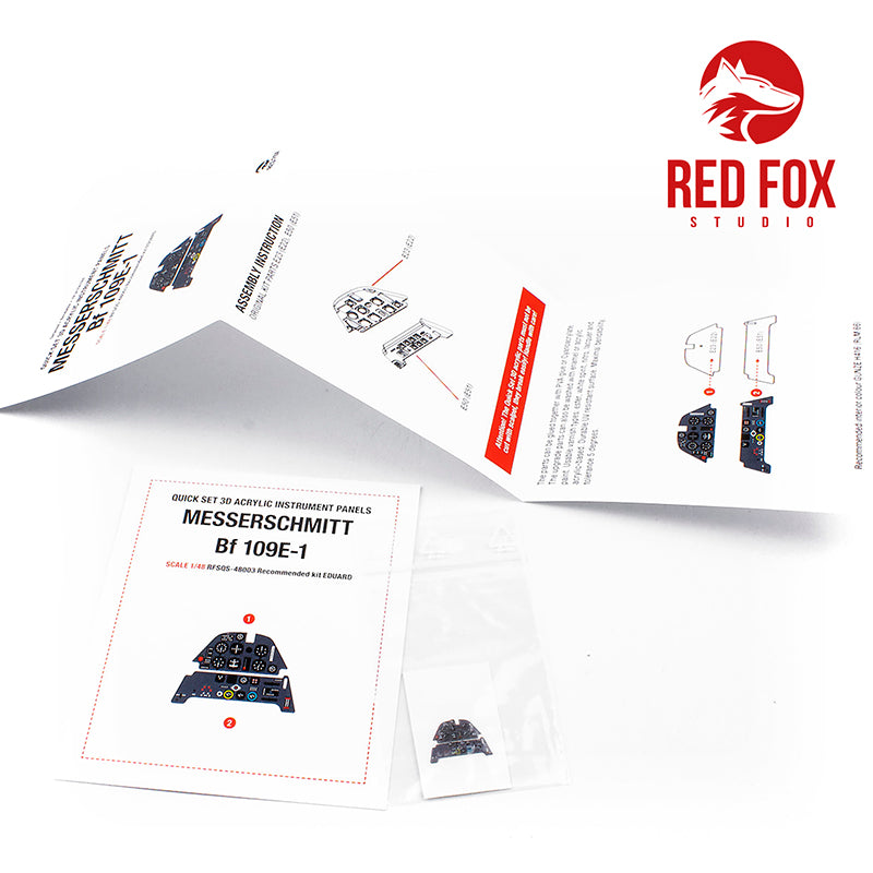 Red Fox RFS-48003 1:48 Bf-109E-1 3D Acrylic Instrument Panel