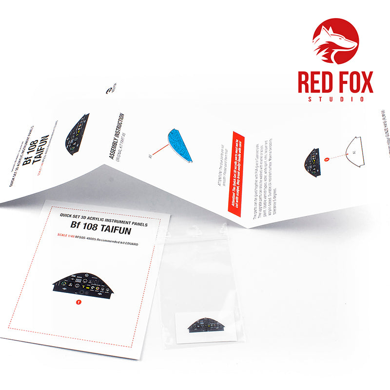 Red Fox RFS-48005 1:48 Bf-108 Taifun 3D Acrylic Instrument Panel
