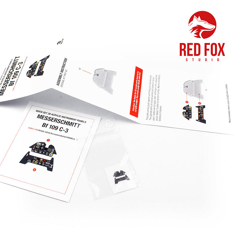 Red Fox RFS-48006 1:48 Bf-109C-3 3D Acrylic Instrument Panel