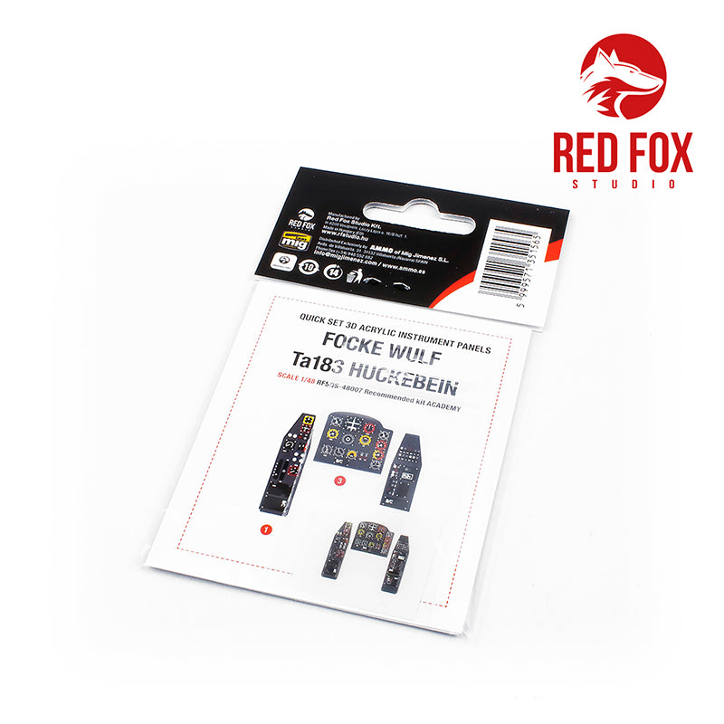 Red Fox RFS-48007 1:48 Ta-183 Huckebein 3D Instrument Panel