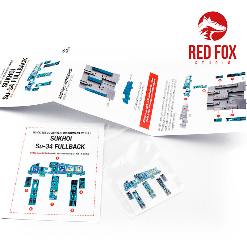 Red Fox RFS-48010 1:48 Su-34 Fullback 3D Acrylic Instrument Panel