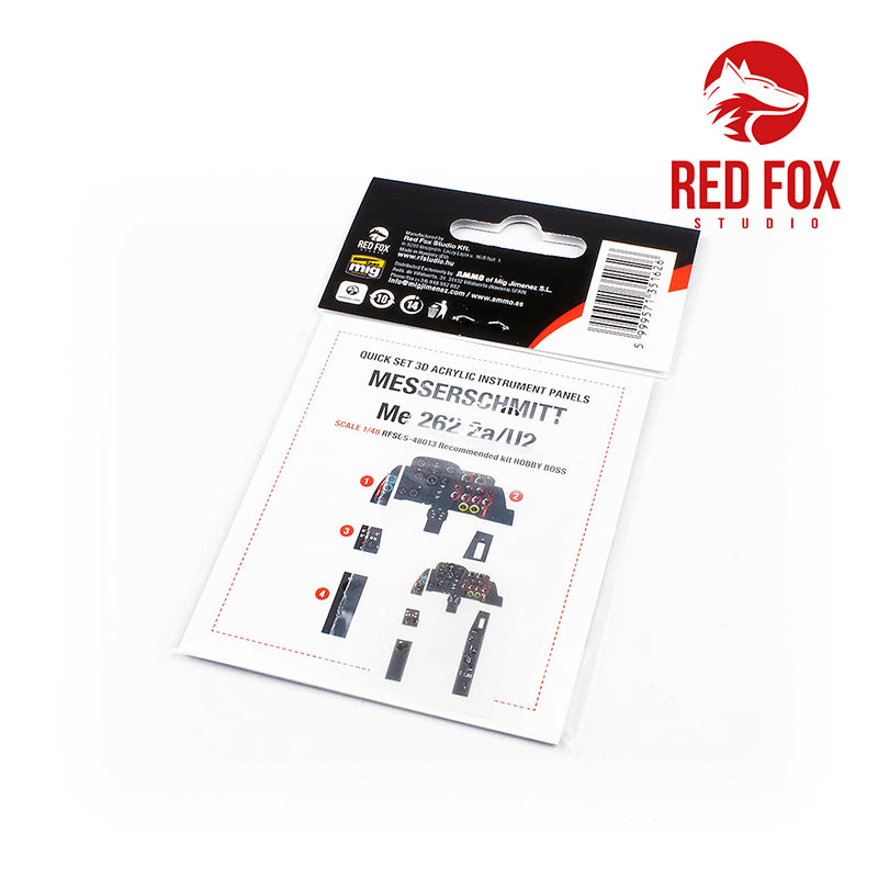 Red Fox RFS-48013 1:48 Me-262A-2a/U2 3D Acrylic Instrument Panel