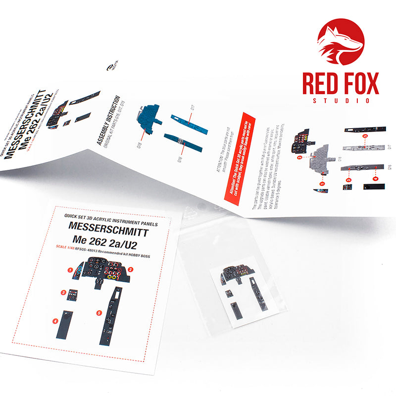 Red Fox RFS-48013 1:48 Me-262A-2a/U2 3D Acrylic Instrument Panel