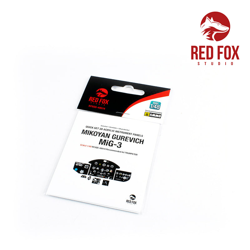 Red Fox Studio RFS-48014 1:48 Mikoyan MiG-3 Quick Set 3D Acrylic Instr. Panel