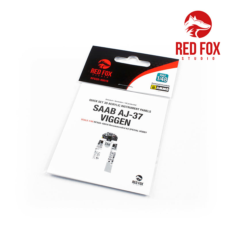 Red Fox Studio RFS-48016 1:48 Saab AJ-37 Viggen Quick Set 3D Instr. Panel