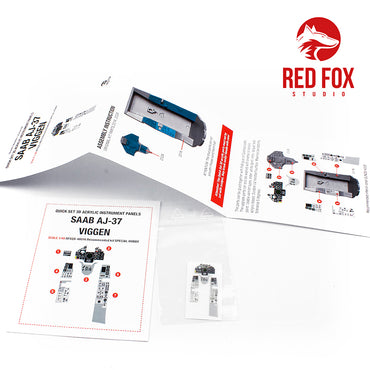 Red Fox Studio RFS-48016 1:48 Saab AJ-37 Viggen Quick Set 3D Instr. Panel