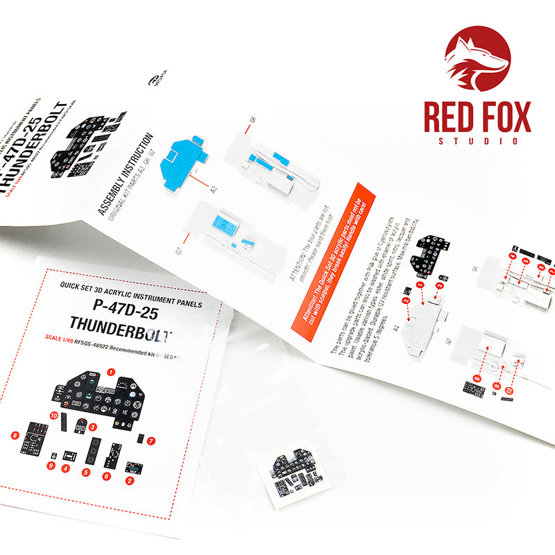 Red Fox RFS-48022 1:48 P-47D Thunderbolt 3D Instrument Panel