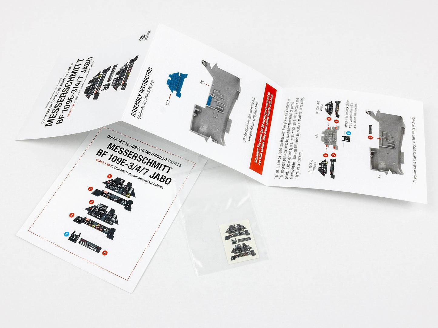 Red Fox RFS-48031 1:48 Bf-109E-3/4/7 JABO 3D Instrument Panel