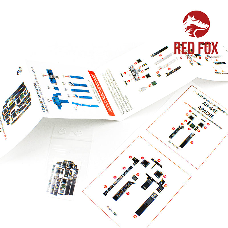 Red Fox RFS-48032 1:48 AH-64E Apache 3D Acrylic Instrument Panel