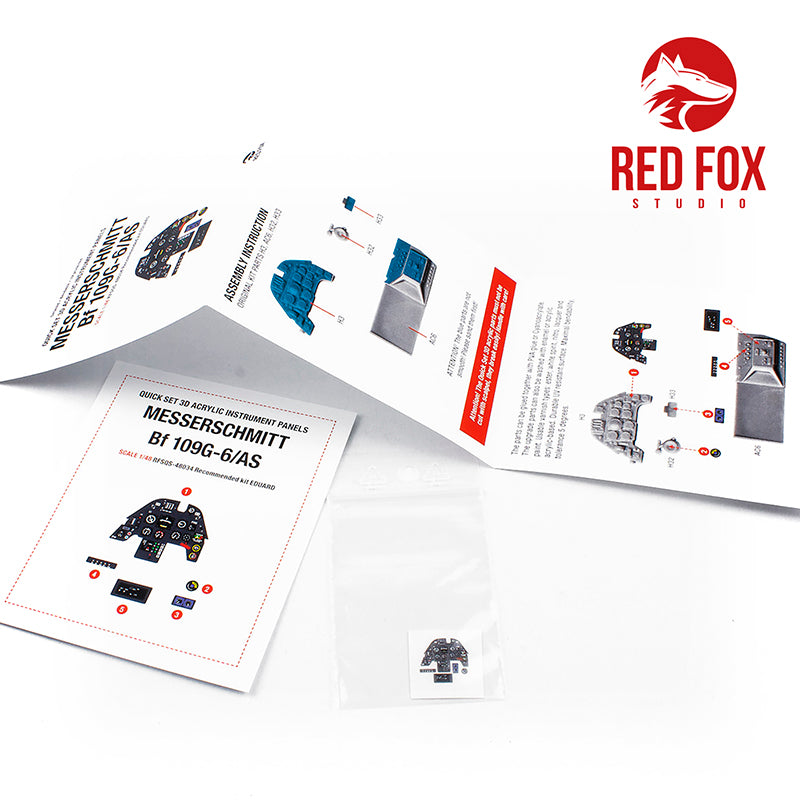 Red Fox RFS-48034 1:48 Bf-109G-6 AS 3D Acrylic Instrument Panel