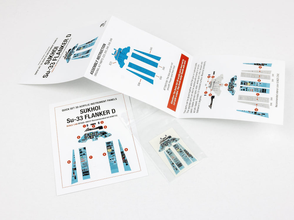Red Fox Studio RFS-48037 1:48 Sukhoi Su-33 Flanker D 3D Acrylic Instrument Panel