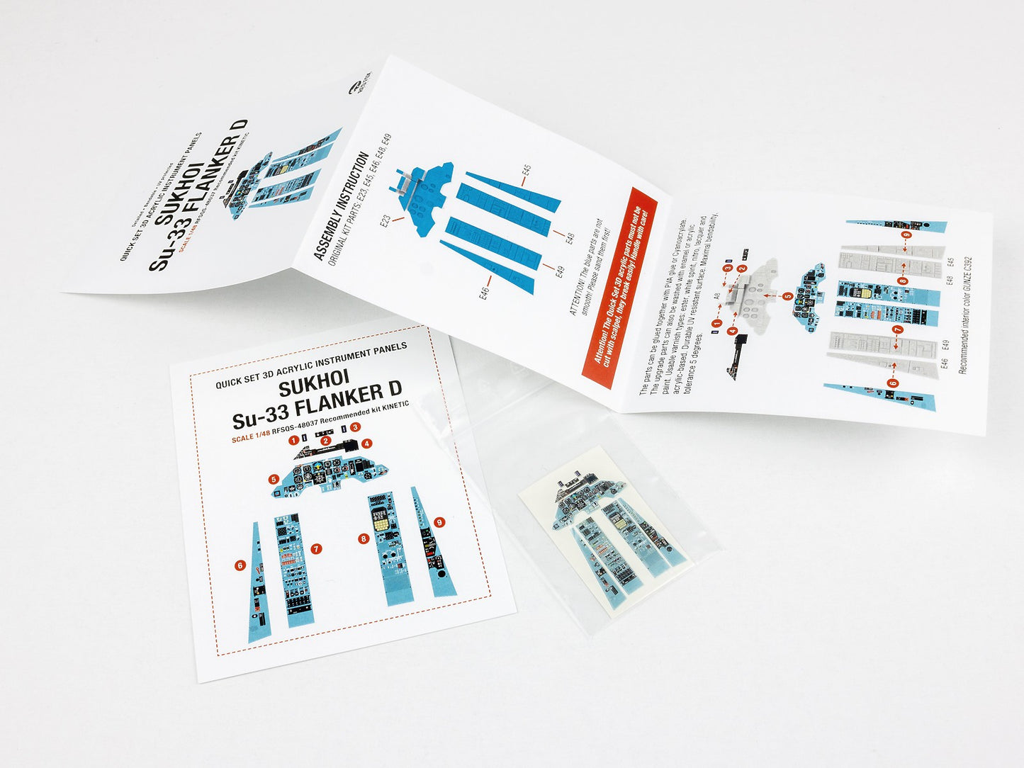 Red Fox Studio RFS-48037 1:48 Sukhoi Su-33 Flanker D 3D Acrylic Instrument Panel