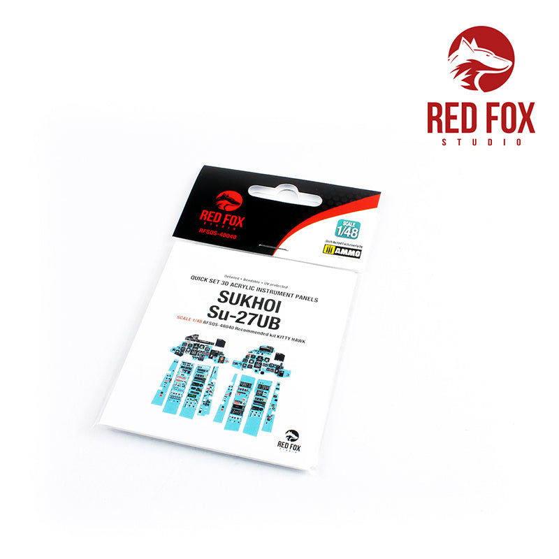Red Fox Studio RFS-48040 1:48 Sukhoi Su-27UB Quick Set 3D Acrylic Instr. Panel