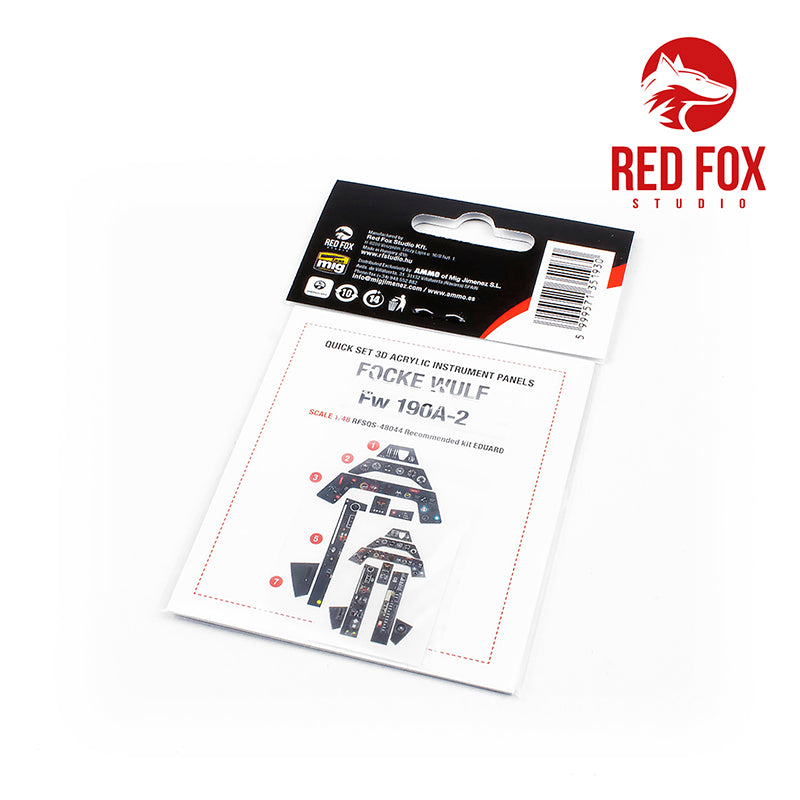 Red Fox RFS-48044 1:48 Fw-190A-2 3D Acrylic Instrument Panel