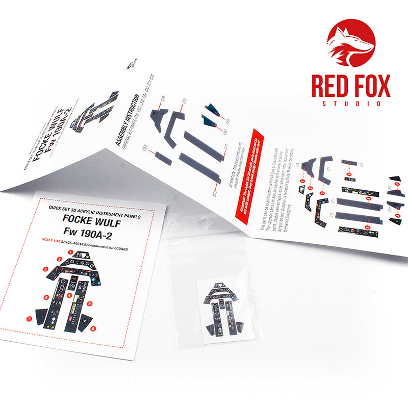 Red Fox RFS-48044 1:48 Fw-190A-2 3D Acrylic Instrument Panel