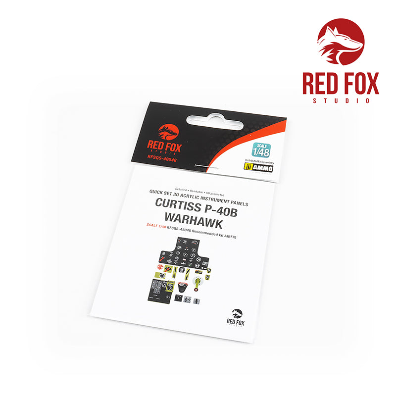 Red Fox Studio RFS-48048 1:48 Curtiss P-40B Warhawk 3D Acrylic Instrument Panel