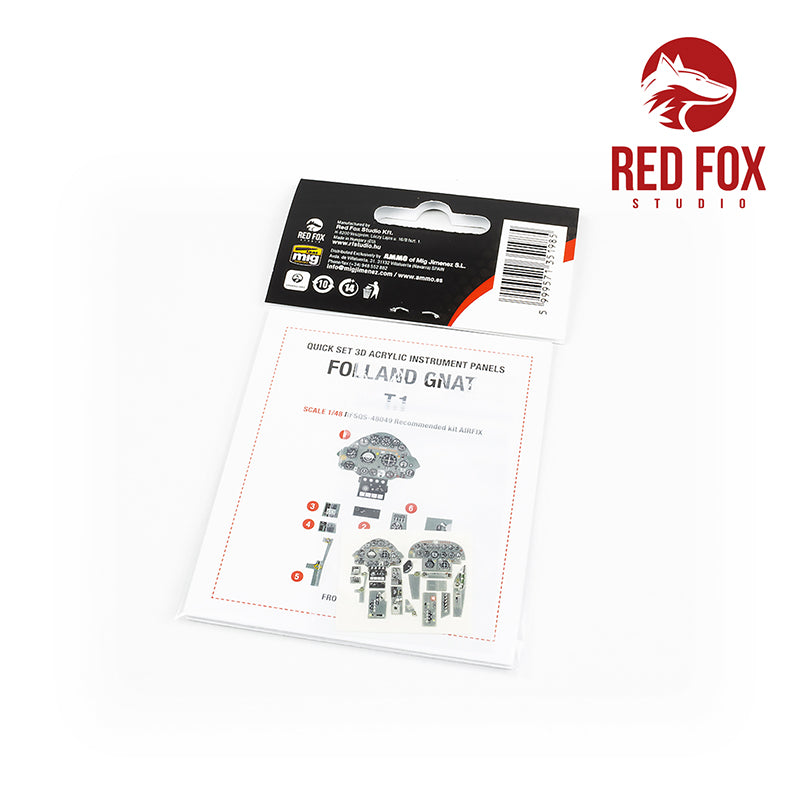 Red Fox Studio RFS-48049 1:48 Folland Gnat T.1 3D Acrylic Instrument Panel
