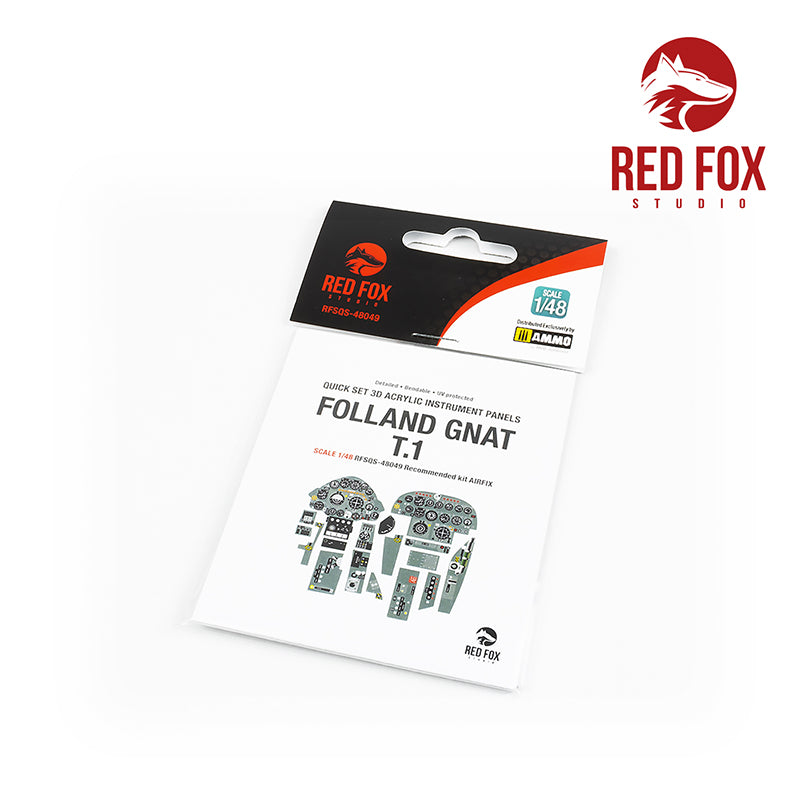 Red Fox Studio RFS-48049 1:48 Folland Gnat T.1 3D Acrylic Instrument Panel