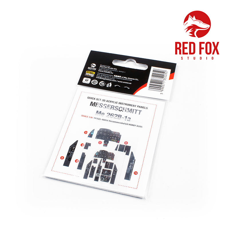 Red Fox RFS-48056 1:48 Me-262B-1a 3D Acrylic Instrument Panel