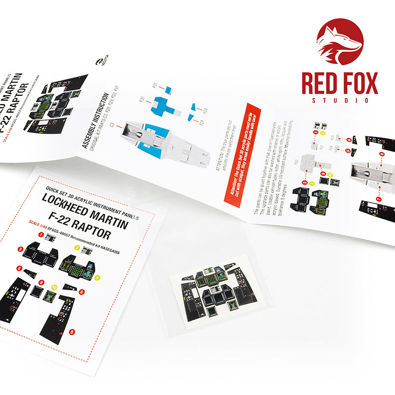 Red Fox Studio RFS-48057 1:48 F-22 Raptor 3D Instr. Panel