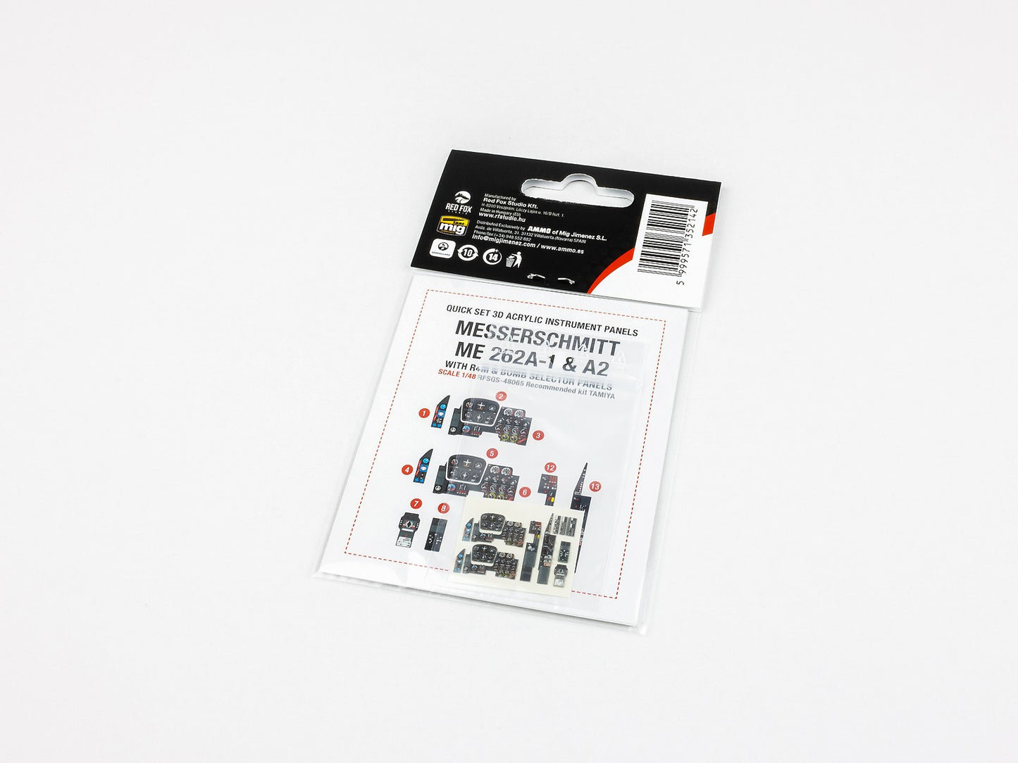 Red Fox RFS-48065 1:48 Me-262A-1/A-2 3D Instrument Panel