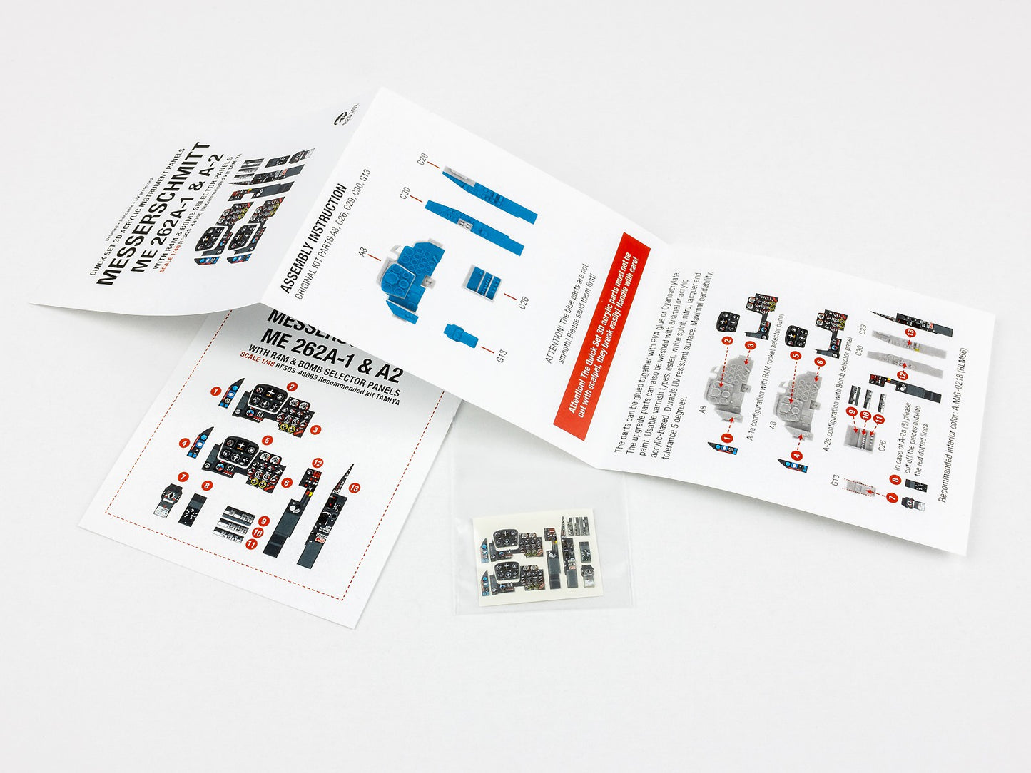 Red Fox RFS-48065 1:48 Me-262A-1/A-2 3D Instrument Panel