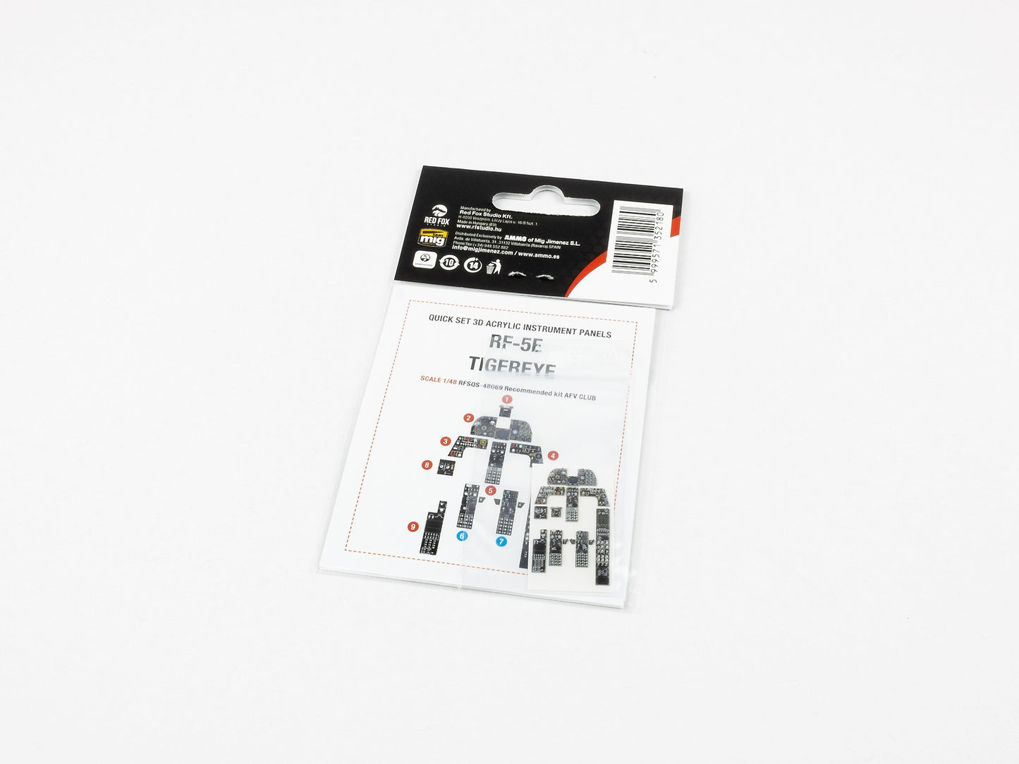 Red Fox Studio RFS-48069 1:48 Northrop RF-5E Tigereye 3D Acrylic Instr. Panel