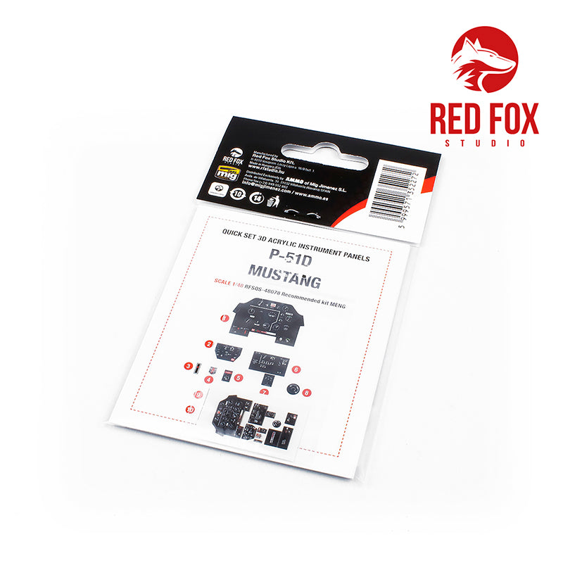 Red Fox RFS-48078 1:48 P-51D-5 Mustang 3D Instrument Panel