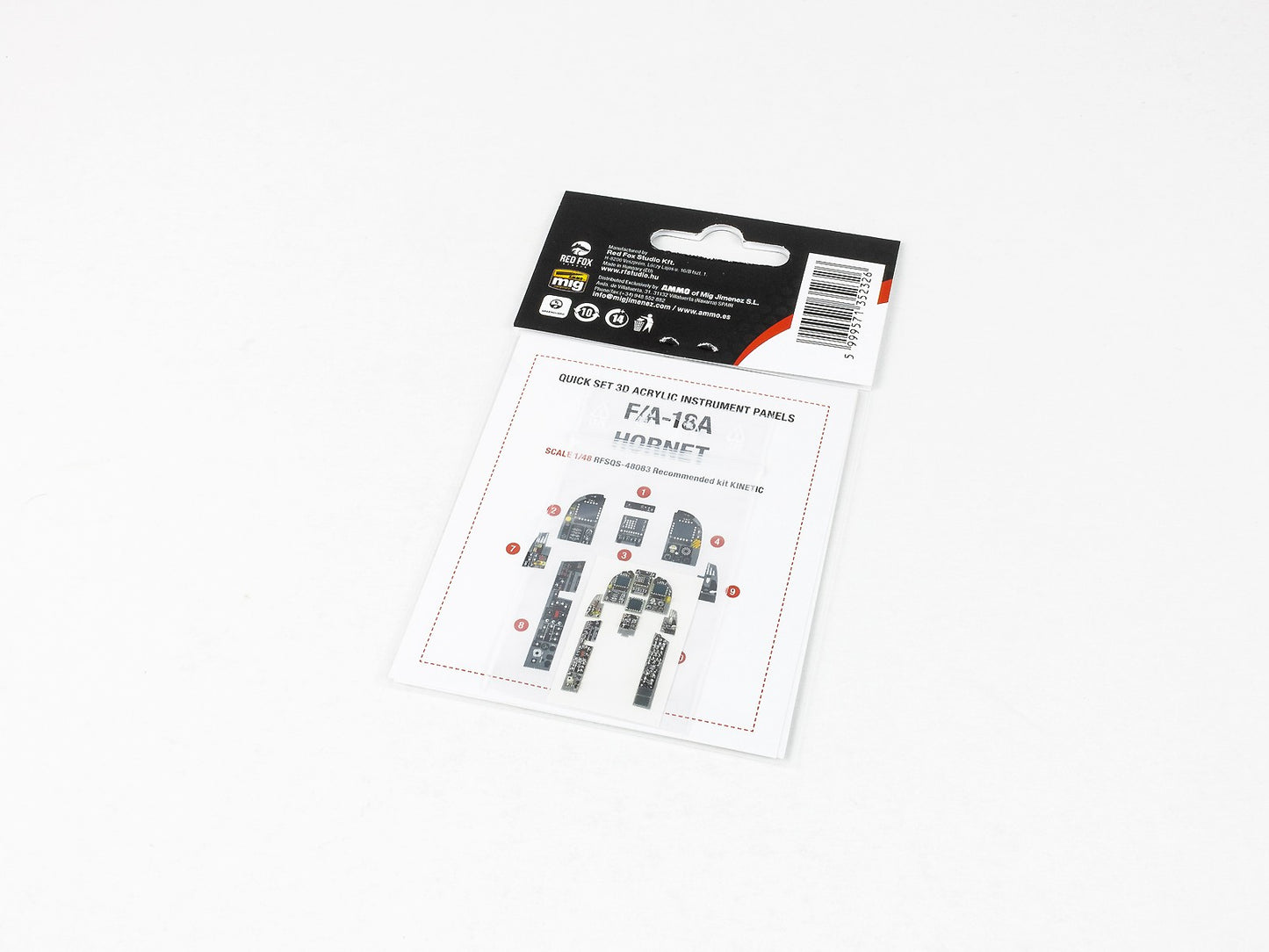 Red Fox RFS-48083 1:48 F/A-18A Hornet 3D Instrument Panel