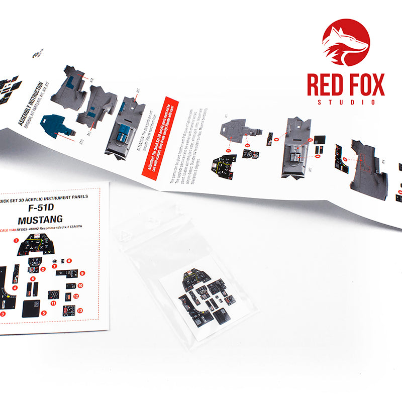 Red Fox RFS-48092 1:48 F-51D Mustang 3D Instrument Panel