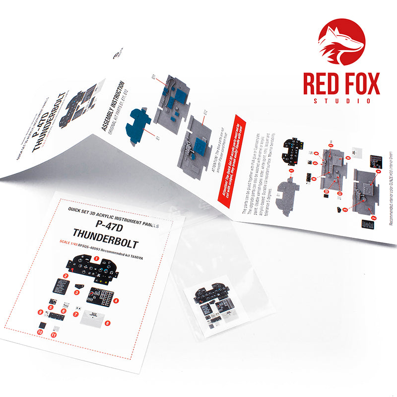 Red Fox RFS-48093 1:48 P-47D Thunderbolt 3D Instrument Panel