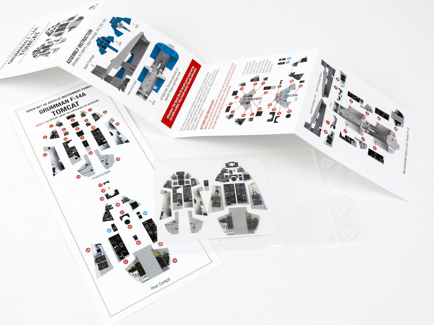 Red Fox Studio RFS-48097 1:48 Grumman F-14A Tomcat 3D Acrylic Instrument Panel