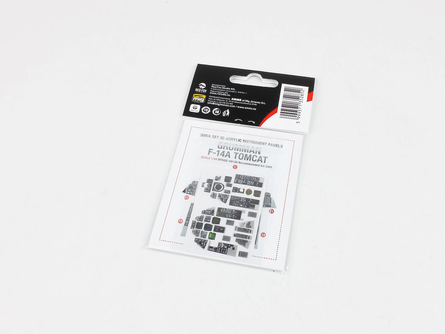 Red Fox Studio RFS-48136 1:48 Grumman F-14A Tomcat 3D Acrylic Instrument Panel