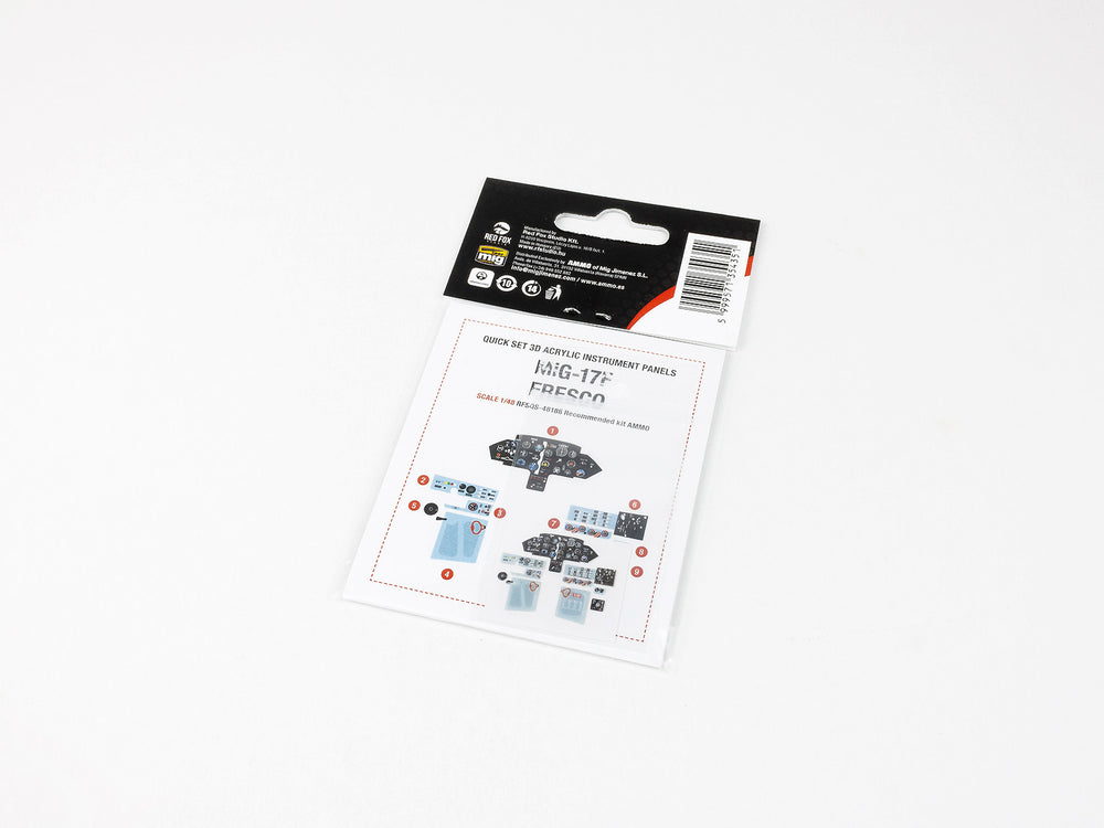 Red Fox RFS-48186 1:48 MiG-17F Fresco 3D Acrylic Instrument Panel