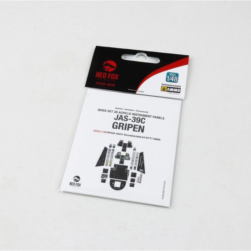 Red Fox Studio RFS-48188 1:48 Saab Jas-39B Gripen 3D Acrylic Instrument Panel