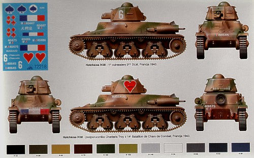 RPM RPM72218 1:72 French Hotchkiss H-38 Series D Poland 1939 with 37mm SA18 gun