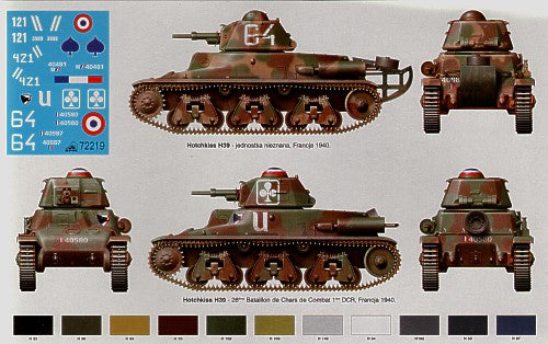 RPM RPM72219 1:72 French Hotchkiss H-39 Israel 1948, with 37mm SA38 gun