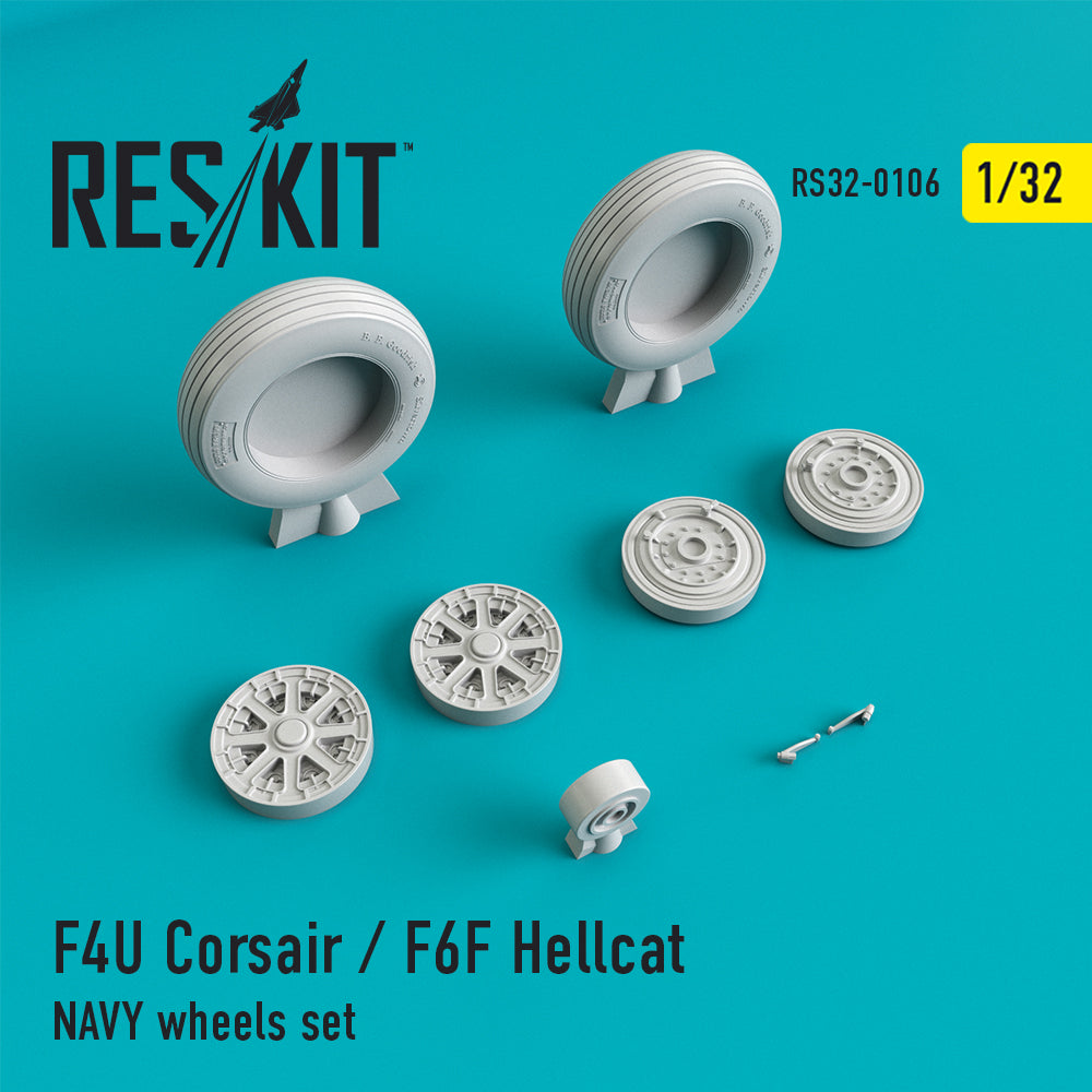 ResKit RS32-0106 1:32 F4U-1/4 Corsair / F6F Hellcat Naval Wheels
