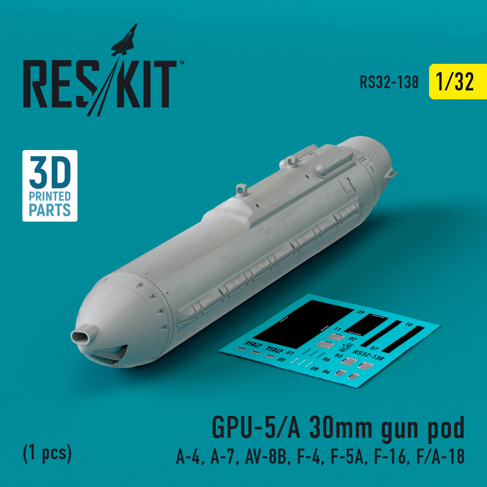 ResKit RS32-0138 1:32 GPU-5/A 30mm gun pod