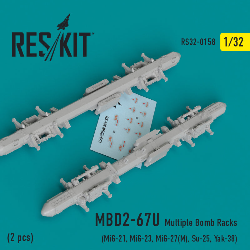 ResKit RS32-0158 1:32 MBD2-67U 2 pcs Multiple Bomb Racks