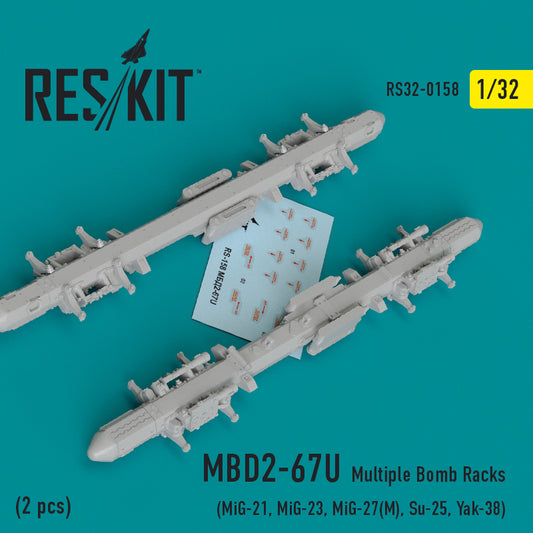 ResKit RS32-0158 1:32 MBD2-67U 2 pcs Multiple Bomb Racks