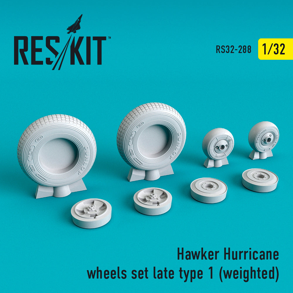 ResKit RS32-0288 1:32 Hawker Hurricane wheels set late type 1
