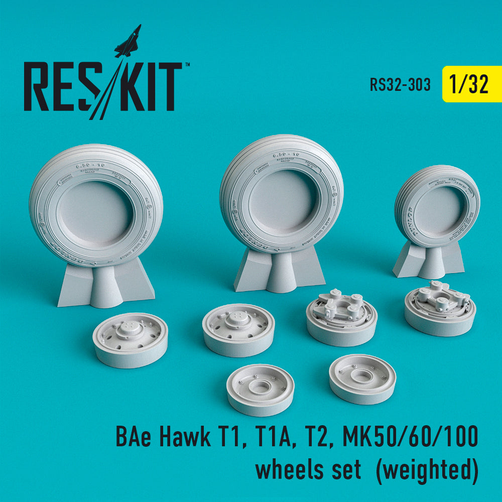 ResKit RS32-0303 1:32 BAe Hawk T.1, T.1A, T.2, Mk.50/Mk.60/Mk.100 wheels set