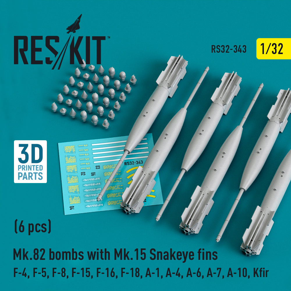 ResKit RS32-0343 1:32 Mk-82 bomb with Mk.15 Snakeye fins