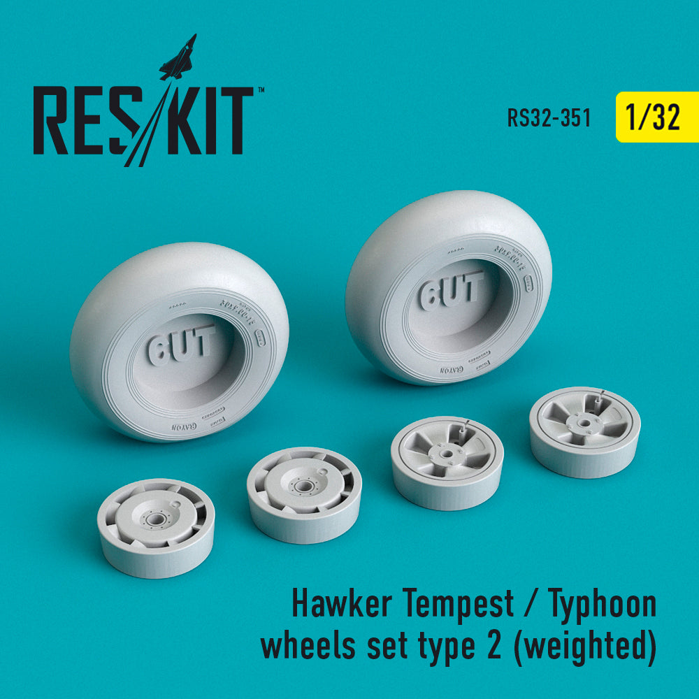 ResKit RS32-0351 1:32 Hawker Tempest/Typhoon wheels set type 2